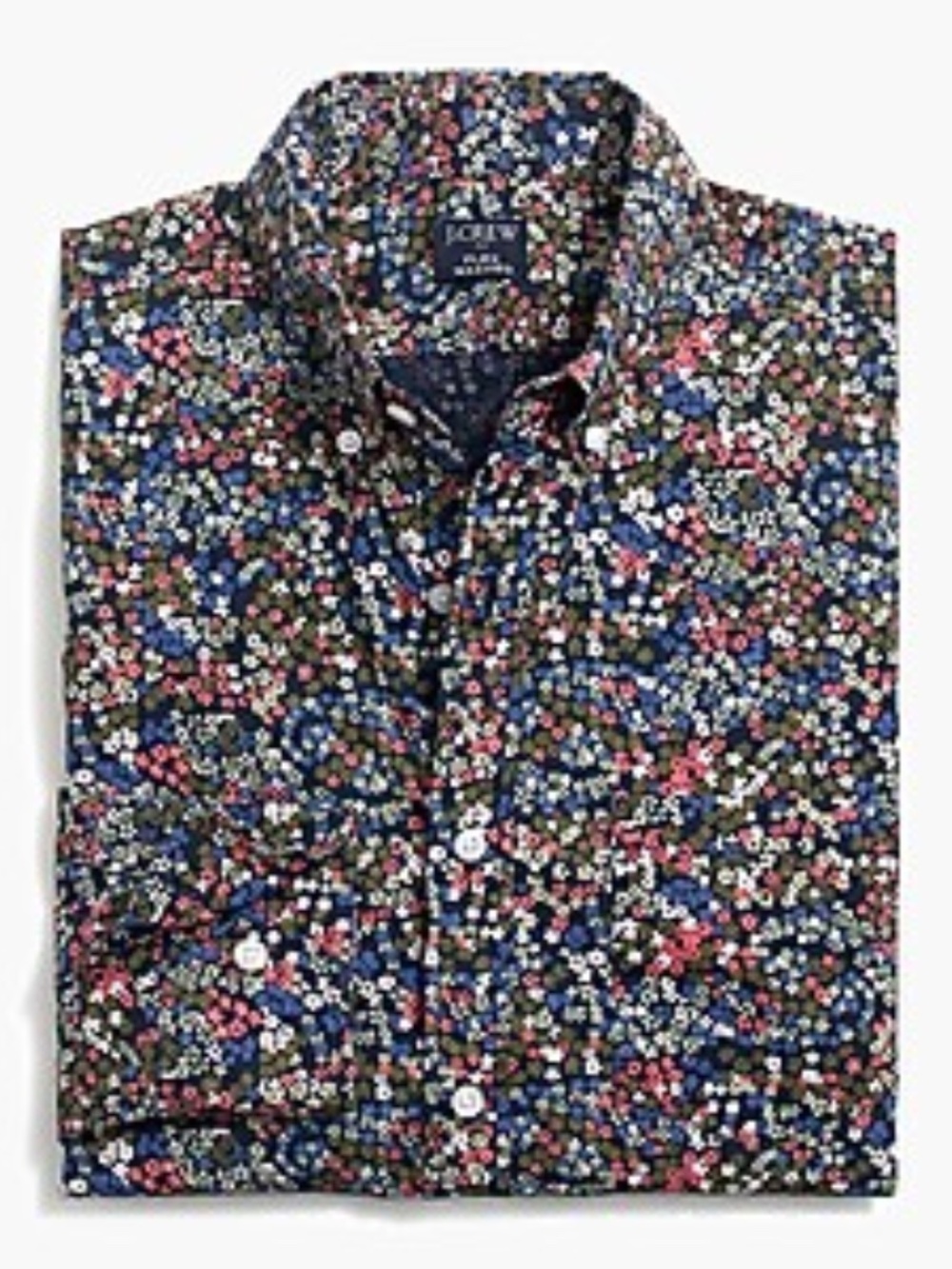 J. Crew Factory Floral Untucked Flex Casual Button Down Shirt